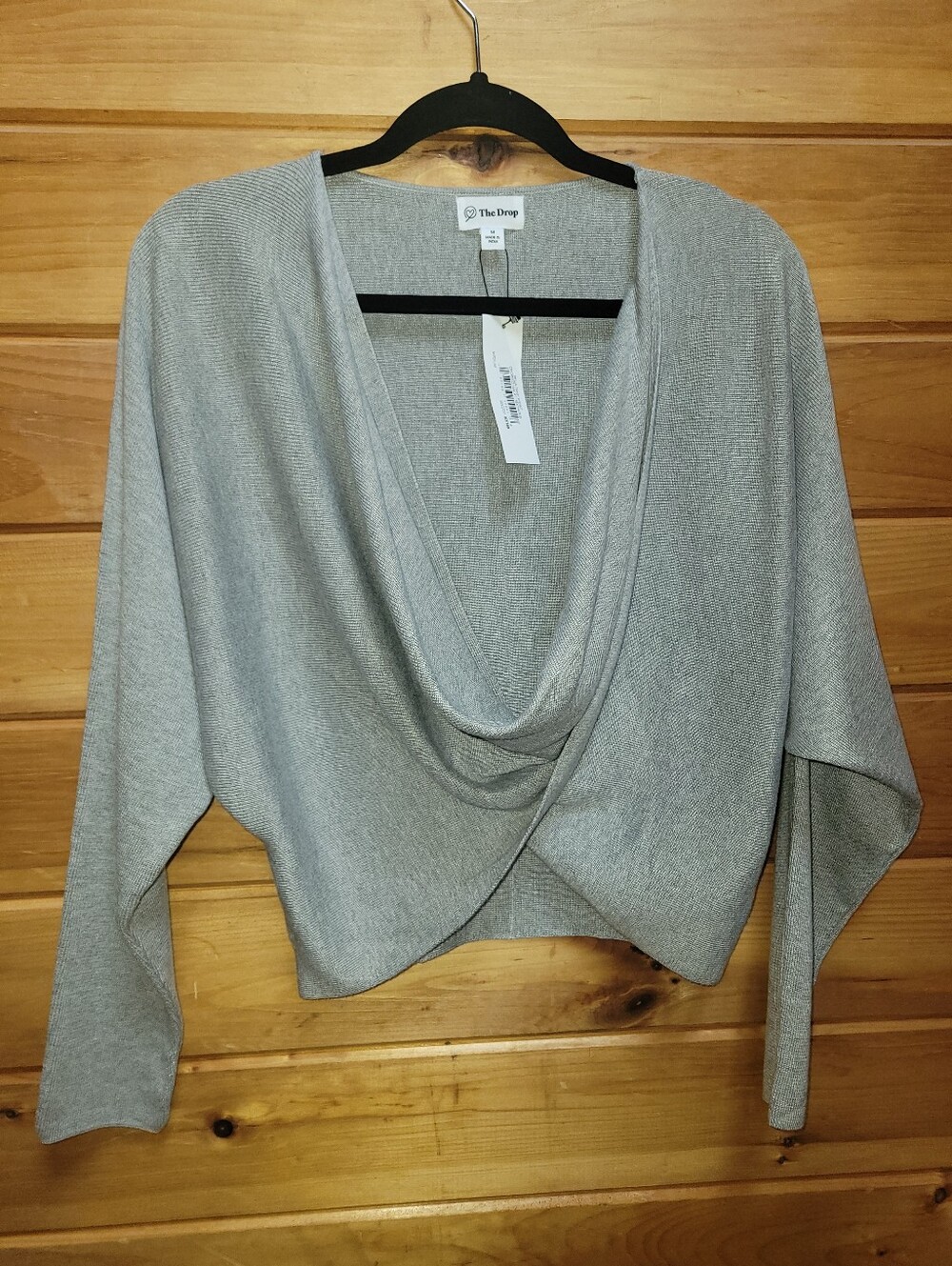 The Drop Unique Cross Front Light Sweater In Medium NWT - Picture 2 of 7